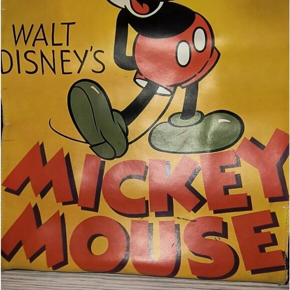 Walt Disney’s Vintage Mickey Mouse Vinyl Tote Handbag With Magnetic Snap Close - Picture 5 of 13